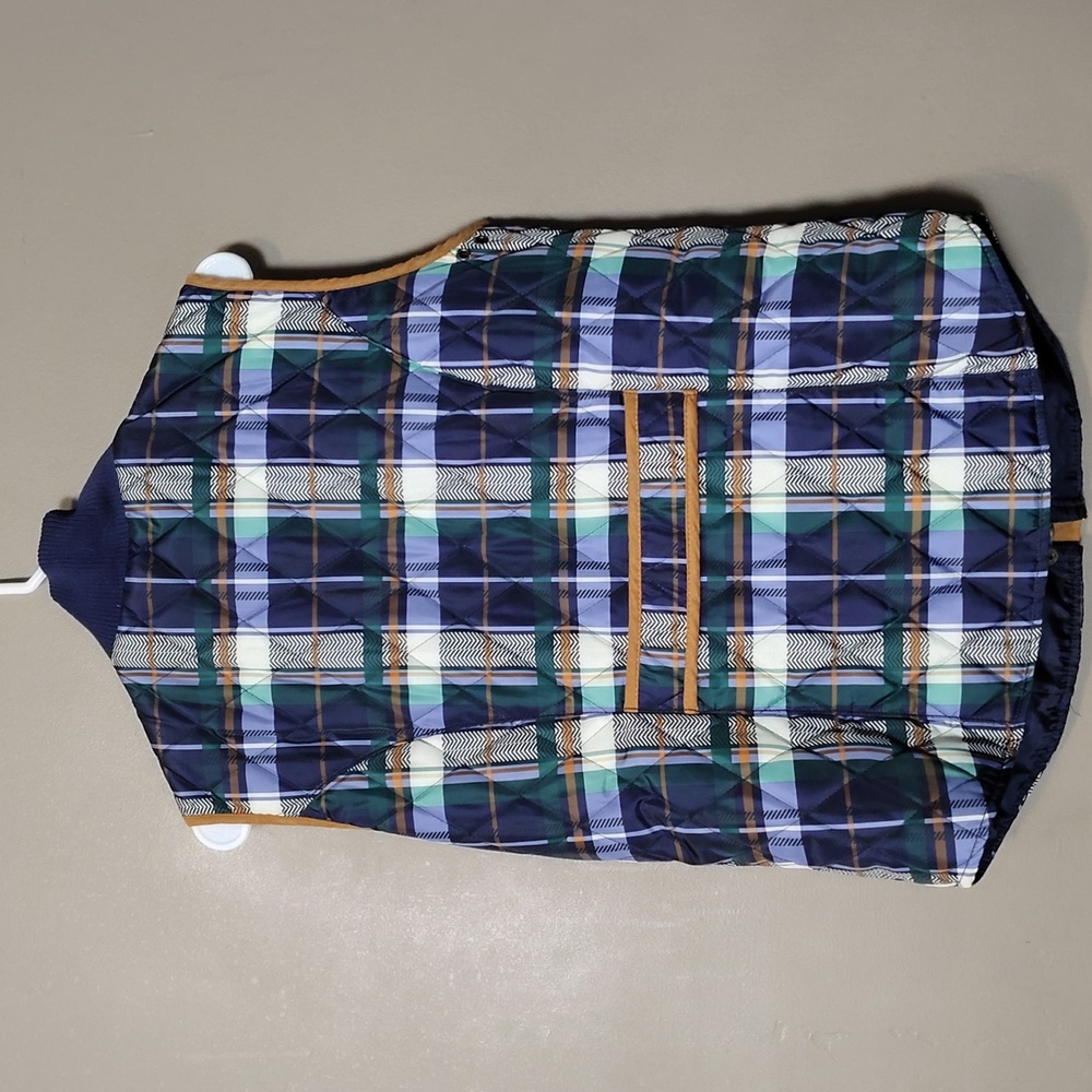 Bob Timberlake Blue & Tan Plaid Puffer Full Zip Vest Size L - Picture 2 of 8